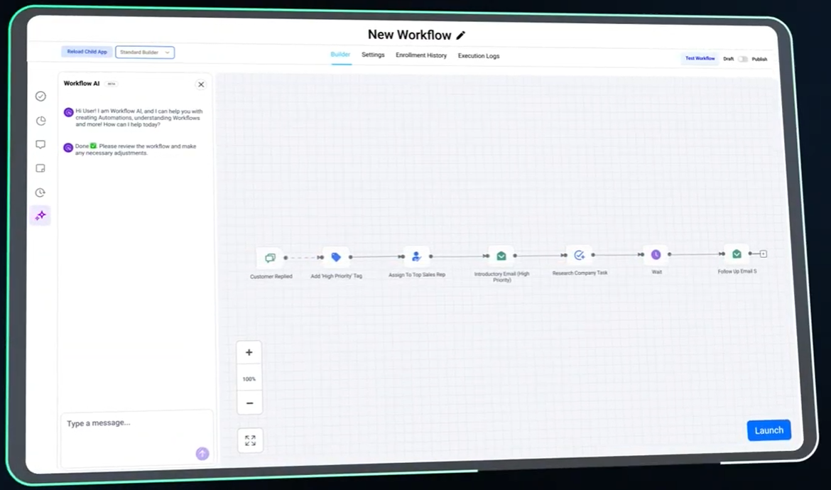 Workflow Builder Interface