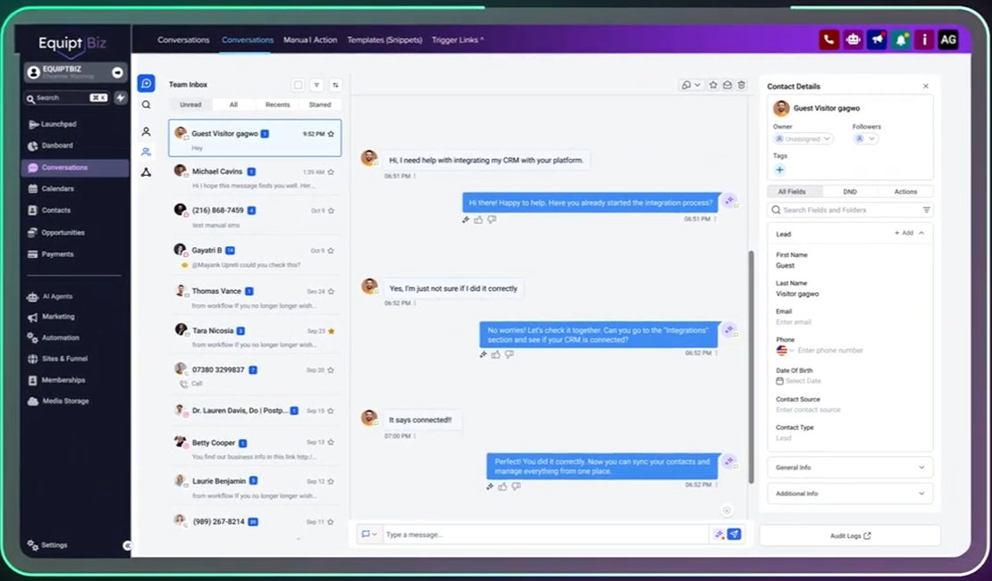 Unified Inbox Interface